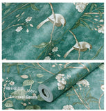 Blooming murale vintage Fleur arbres Oiseaux papier peint pour salon Chambre à coucher de cuisine, 57, à ft. carré Vert émeraude