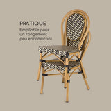 Blumfeldt Montpellier BL - Chaise de Jardin, Nettoyage Facile, Cadre en Aluminium, Empilable, Résistante aux intempéries, Peu encombrante, Assise spacieuse, Lot de 2, Beige