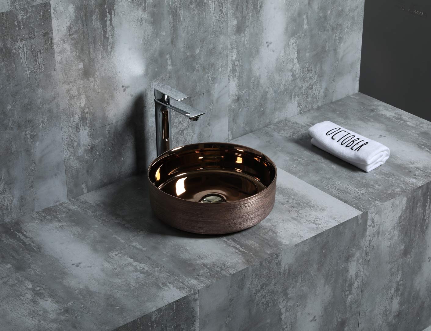 Vasque à Poser Orientale En Cuivre Rouge 40 Cm – Tendance Salle De Bain – Déco Cuivre