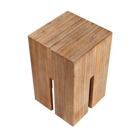 Invicta Interior Castle Tabouret Massif en Bois d'acacia brossé 45 cm