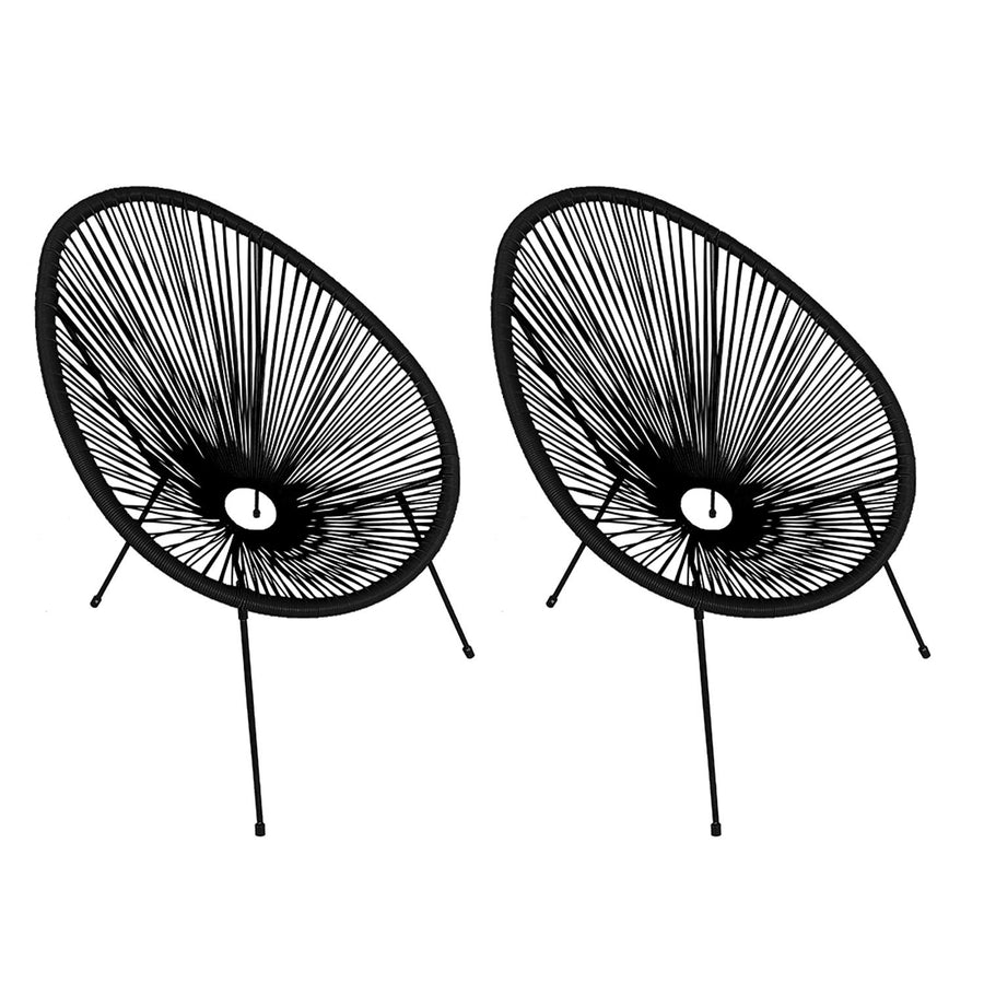 Happy Garden Lot de 2 fauteuils Oeuf Acapulco Noir Happy Garden Lot de 2 fauteuils Oeuf Acapulco Noir