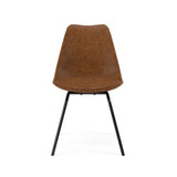 Tenzo 3235-260 Designer Lot de 2 chaises, Marron/Noir, Coque en polypropylène garnie de mousse, recouverte de polyuréthane look vintage. Pieds en acier laqué, 83,5 x 48,5 x 54 cm (HxLxP)