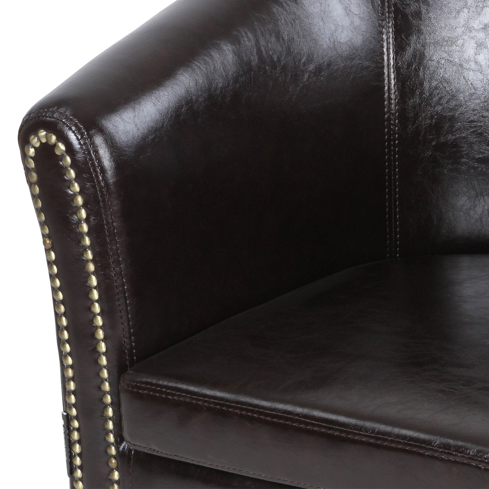 MIADOMODO® Chesterfield Fauteuil - Hout en Kunstleer, met Koperen Klinknagels, Verschillende Kleuren (Bruin, Wit, Goud), Set van 1 of 2 - Clubfauteuil (Set van 1, Wit MIADOMODO® Chesterfield Fauteuil - Hout en Kunstleer, met Koperen Klinknagels, Verschillende Kleuren (Bruin, Wit, Goud), Set van 1 of 2 - Clubfauteuil (Set van 1, Wit