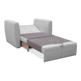 E-MEUBLES Petit Canapé lit Convertible Salon Chambre d'ado Fauteuil Tissu Peluche SARA 80 (Gris Clair)