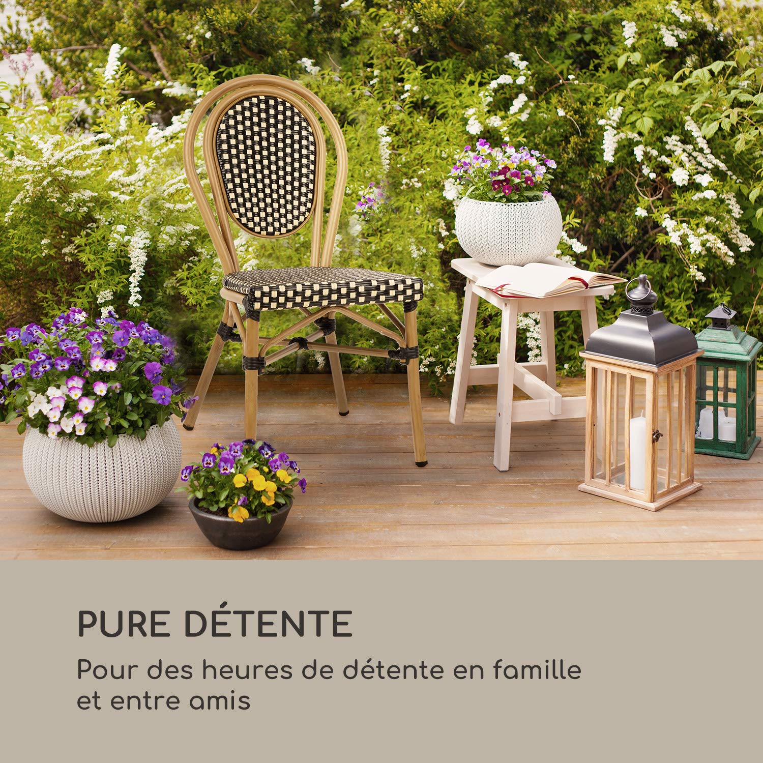 Blumfeldt Cádiz Garden Chair - Chaise De Jardin, Cadre En Aluminium Tres Legere Resistante Pliante Entretien Facile Dossier Reglable A 7 Positions Gris Blanc Blumfeldt Cádiz Garden Chair - Chaise De Jardin, Cadre En Aluminium Tres Legere Resistante Pliante Entretien Facile Dossier Reglable A 7 Positions Gris Blanc