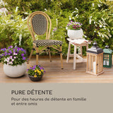 Blumfeldt Montpellier BL - Chaise de Jardin, Nettoyage Facile, Cadre en Aluminium, Empilable, Résistante aux intempéries, Peu encombrante, Assise spacieuse, Lot de 2, Beige