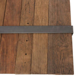 MACABANE Table Basse Multi-Planches Bois Massif cerclée métal, 169x94x16