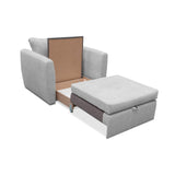 E-MEUBLES Petit Canapé lit Convertible Salon Chambre d'ado Fauteuil Tissu Peluche SARA 80 (Gris Clair)