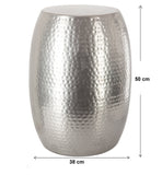 Atmosphera Table Basse Guéridon en métal martelé Robuste - Chic & Design - Coloris Gris Argent