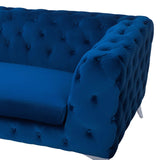 Canapé Style Chesterfield en Velours Bleu foncé SOTRA