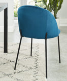 BAITA Brooklyn Chaise en Velours, Bleu Paon, h78cm