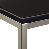 Relaxdays Table basse en bois lot de 2 FLAT HxlxP: 27,5 x 75 x 75 cm tables gigognes salon, noir