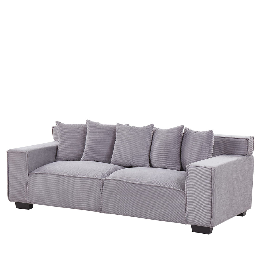 Beliani Canapé 3 Places en Velours Côtelé Gris Clair Rembourrage Épais en Mousse Ultra Confortable Idéal pour Salon Moderne et Industriel Beliani Canapé 3 Places en Velours Côtelé Gris Clair Rembourrage Épais en Mousse Ultra Confortable Idéal pour Salon Moderne et Industriel