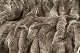 Couverture en fourrure en fausse fourrure loup gris/marron 220 x 240 cm
