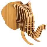 bambuswald Tête d'animal en Bois - Trophée/Décoration en Optique 3D - Eléphant 51x50x49 pour Chambre de bébé, Chambre de Vie et Chambre d'enfant | + Manuel Allemand