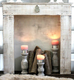 dekorie67 Console de cheminée Cheminée décorative Manteau de cheminée en bois blanc antique prêt à l'emploi