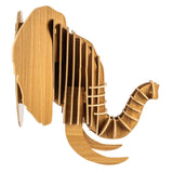 bambuswald Tête d'animal en Bois - Trophée/Décoration en Optique 3D - Eléphant 51x50x49 pour Chambre de bébé, Chambre de Vie et Chambre d'enfant | + Manuel Allemand