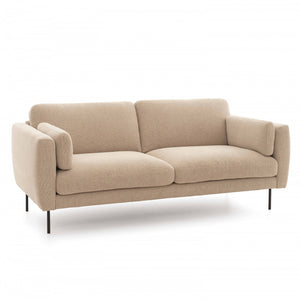 Oviala Canapé en Tissu chiné 3 Places Beige Oviala Canapé en Tissu chiné 3 Places Beige
