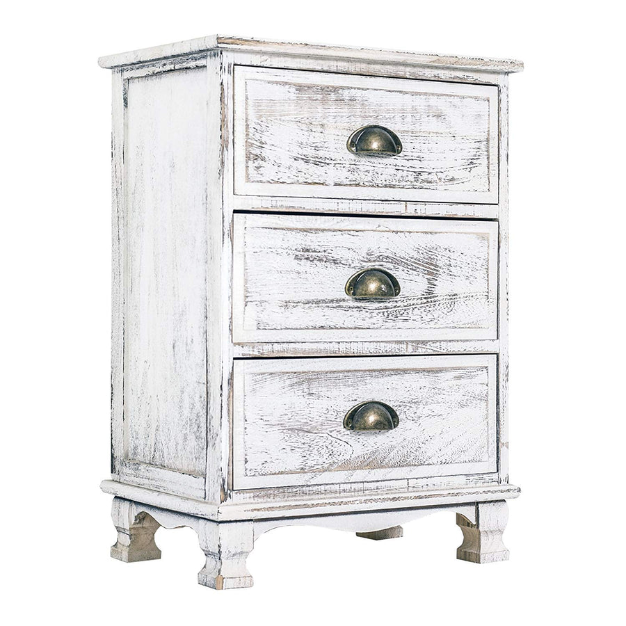 Rebecca Mobili Armoire Commode 3 Tiroirs Bois Blanc Shabby Chambre Entrée (Cod. RE4268) Rebecca Mobili Armoire Commode 3 Tiroirs Bois Blanc Shabby Chambre Entrée (Cod. RE4268)
