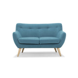 Scandinavian Design, Oscar canapé, 2 places, tissu bleu, 132 x 79 x 80 cm