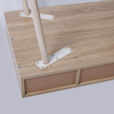 eSituro Table d'Ordinateur Table de Bureau en Bois avec 2 tiroirs,Design Scandinave,SCD0017,Chêne