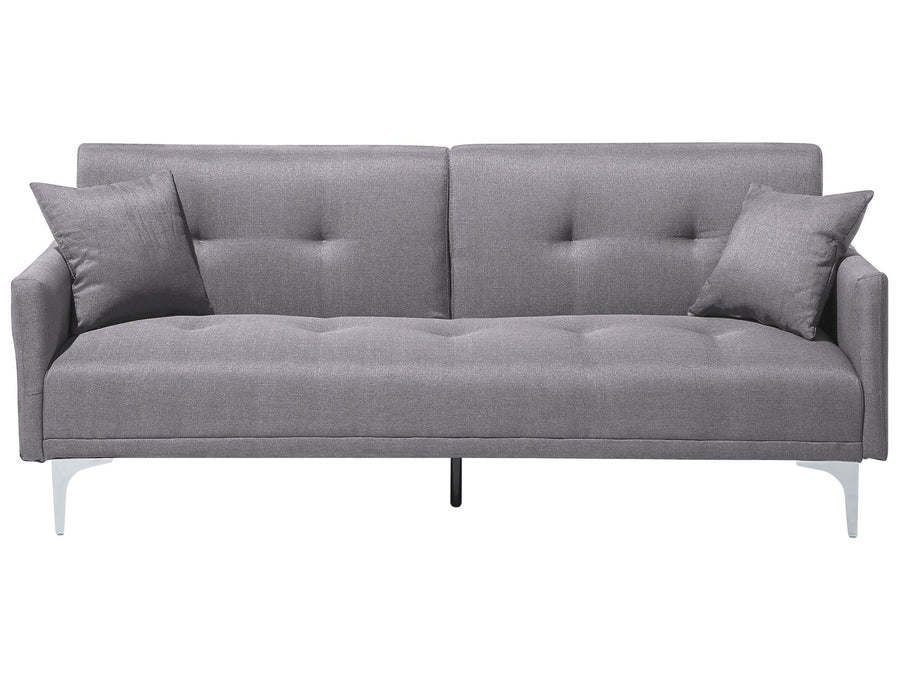 Beliani Canapé Convertible en Polyester Gris 3 Places Taies Déhoussables Rembourré Lucan Beliani Canapé Convertible en Polyester Gris 3 Places Taies Déhoussables Rembourré Lucan