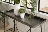MACABANE HABY Table, Zinc, Anthracite, 111,5X41,5X76,5