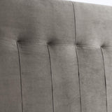 marcKonfort Tête de lit tapissée Napoles 160X100 cm Gris, pour Couchage de 160, Velours, Pieds en Bois, quaincaillerie Incluse