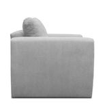 E-MEUBLES Petit Canapé lit Convertible Salon Chambre d'ado Fauteuil Tissu Peluche SARA 80 (Gris Clair)