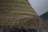 Grande suspension luminaire en fibre de palmier tressée avec franges, Alfa, abat jour marocain, tendance nature, suspension rotin et osier