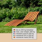 Ampel 24, Chaise Longue Capri | Forme Arrondie Ergonomique | Chaise résistante en Bois de méléze pour Jardin ou Sauna