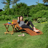 Ampel 24, Chaise Longue Capri | Forme Arrondie Ergonomique | Chaise résistante en Bois de méléze pour Jardin ou Sauna